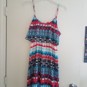 Tank top geometric print dress